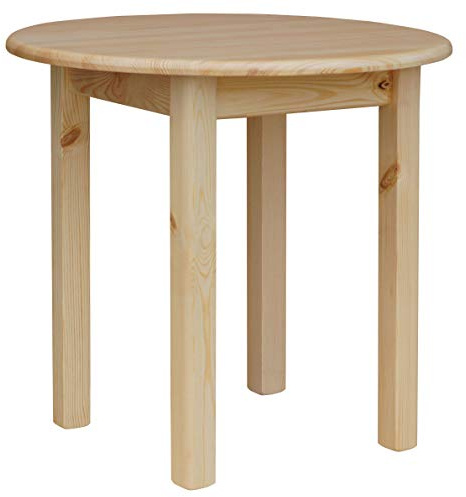 k koma Runder Massivholztisch aus Kiefer – Zeitloses Design, Kiefer Lackiert, (Ø 50 cm)