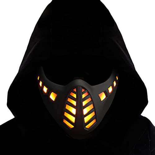 Demi-Masque De Protection Respirant LED Airsoft Tactique, pour la Fête Costumée Airsoft Paintball Cosplay