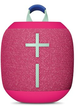 Ultimate Ears WONDERBOOM - 4 altavoces para exteriores Bluetooth impermeables con graves grandes y sonido de 360 grados, altavoz inalámbrico flotante a prueba de polvo, alcance de 155 pies, color rosa