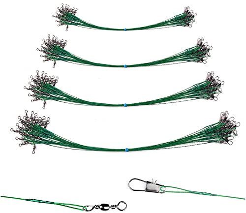 80 Stück Stahlvorfächer Edelstahl, Vorfach Angeln, Edelstahl Vorfach, für Angeln, Fischen Aller Arten von Fischen, Ozean, Seen, Anfängern und Veteranen, 15/20/25/30 cm