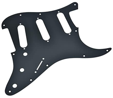Dopro Schlagbrett mit 11 Löchern, matt, Aluminium, Strat, SSS, Metall, eloxiert, ST, Schwarz