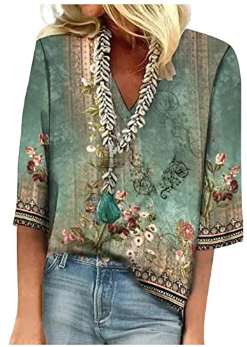 Chemisier Japonais Femme Chemise en Jeans Tee Shirt Blanche Neige Femme Chemise Femmes Jeans Tee Shirt Sun T Shirt Femme Blanc Hauts à Manches 3/4 pour Femmes Tee Shirt Manches Longues