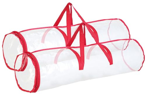 infactory Geschenkpapier Tasche: 2er-Set Geschenkpapier-Aufbewahrungstasche, transparent, 79 x 22 cm (Aufbewahrung, Tasche für Geschenkpapierrollen, Papier)