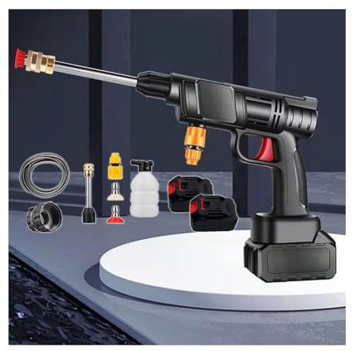 Pistola Lavaggio Auto A Batteria, Alta Potenza 600w,Due Batterie 24v1500mah Ugello Ad Alta Pressione, Piccolo E Leggero Lavapavimenti Esterni, Per La Pulizia Delle Finestre