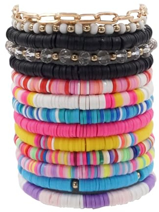 DYLYMX 14 Pcs Bracelets d'amitié Toylor Bracelets de Musique Bracelets Bohémiens Colorés Bracelets doux Inspirés d'albums de Chanteurs Bracelets pour Fans de Musique