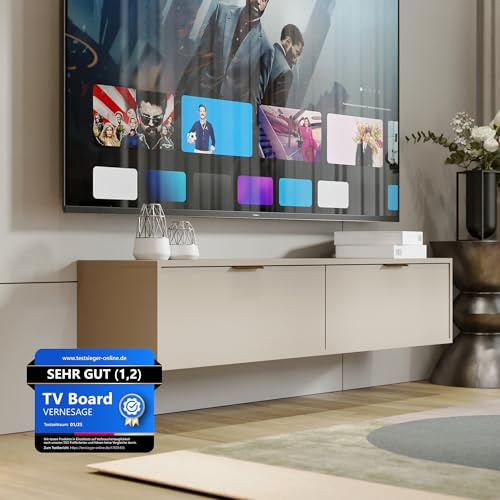 TV-Board Senna (Kaschmir, S140) – Fernseh-Lowboard & Schrank mit Kabelmanagement – Sideboard für Wohnzimmer | TV-Tisch, Kommode, Fernseh-Regal | Modern Living Room Cabinet