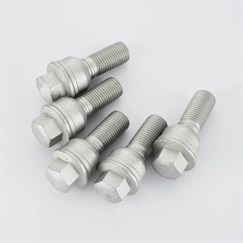 WTIXCRQ Radbolzen Radschraube Kompatibel Mit A8 S8 Q3 Q5 Q7 Q8 8R0601295 5 Stück Radbolzen M14x1,5 48 Mm Langer Schlüssel 17 Mm Radnabe Reifenschraube