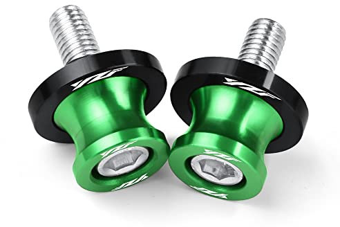 YULEGUDI Schwingenschutz Montageständer 6MM Motorrad Schwinge Spools Heckständer Schrauben Schieber Für Y&amaha YZF R3 R25 R6 R1 2015 2016 2017 2018 2019-2021 Zubehör(Green)