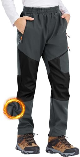 Zoofly Softshellhose Kind Skihose Jungen Gefütterte Hose Kinder Thermohose Kinderarbeitshose Kinder Winddichte Winter Schneehose Jungen Mädchen Wanderhose