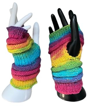 Handstulpen Pulswärmer „Rainbow – fingerlose Handschuhe aus Wolle