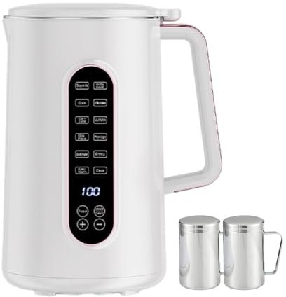 forplubossmmp Machine À Lait De Soja Automatique avec 2 Tasses | Machine À Lait De Noix, Machine À Thé Et À Lait, Mixeur 32 000 TR/Min | Conservation Automatique De La Chaleur