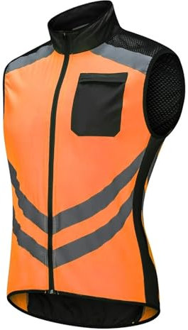 Ayztantine Weste Radfahren Herren Fahrradweste, Windjacke, Winddicht, Mantel, atmungsaktiv, reflektierend, ärmellos, for Laufen, Wandern(04,XXXL)