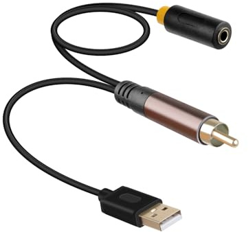 YANBORONSN Interfaz RCA digital coaxial a hembra de 3,5 mm con cable de alimentación USB para televisores, decodificadores, PS4 y otros dispositivos de 0,2 m