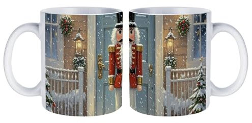 LDTVSFZQ Tasse vintage en céramique casse-noisette, tasses à soupe avec poignées, passe au micro-ondes pour décorer une grande tasse à café en céramique brillante, tasse à thé blanc pour bureau et