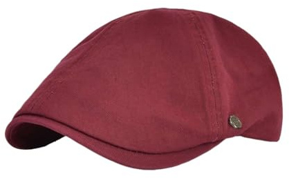 Bérets plats en coton lierre printemps été hommes femmes solide décontracté conducteur rétro homme femme, Rouge, L