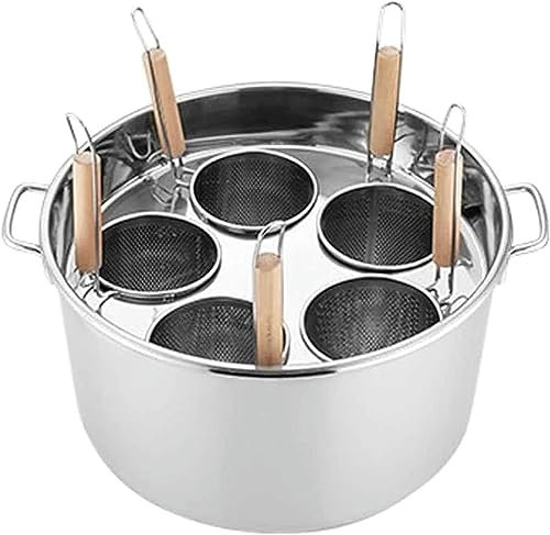 Pentola per la cottura della pasta in acciaio inox a 3/4/5 fori con cestello scolapasta, set per la cottura di pasta, tagliatelle, verdure e gnocchi, per cucina di casa e ristorante, 3 fori (3 fori)