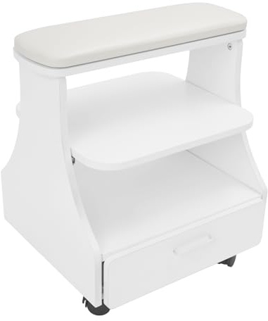 Reposapiés para pedicura, descanso para pies con ruedas, taburete para pies con ruedas, reposapiés de belleza, soporte para pies de pedicura, capacidad de carga 50 kg, ideal para salón de belleza (Bl)