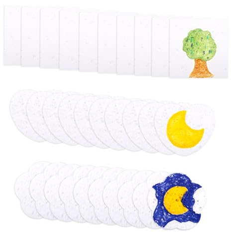 30 Pièces Papier Mousse Texturé Magique, Dessin 3D Moelleux Texture Cellulosique Feuilles Fournitures Artistiques pour Enfants Adultes École Maison Artisanat Projets (Coeur, Fleur et Carré)
