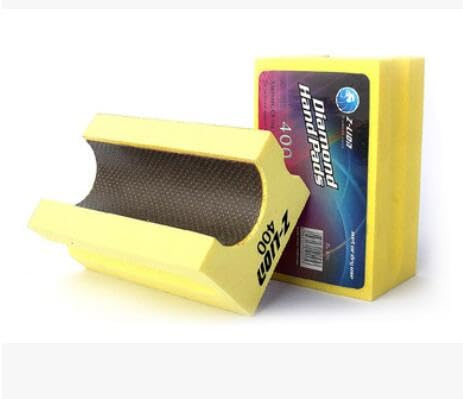 MACHSWON Electroplated Diamond Sanding Blocks Yellow V20 Polishing Grinding Hand Pads Block for Granite Marble Glass Stone 400 Grit