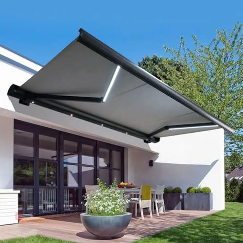 Tenda da sole motorizzata retrattile, per porte e finestre, tenda da sole per esterni, tenda elettrica retrattile, anti-UV e impermeabile, per terrazza, balcone, cortile