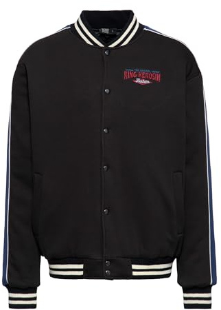 King Kerosin Herren College Jacke · Übergangsjacke · Motorradjacke · Varsity Jacket · Hot Rod · Vintage · Retro · 50s · Rockabilly · Gefüttert · Wärmend · Sweat · Genuine Equipment