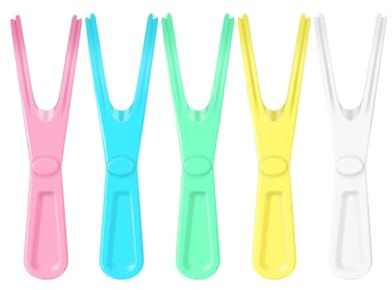 FUGLUS 5pcs Supporto per Filo Interdentale Titolare di Ricambio Riutilizzabile, Forcella Filo Interdentale per la Pulizia di Denti, Portatile, per Dente PuliziaInterdentale,archetti filo interdentale