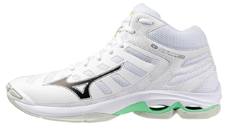 Mizuno Wave Voltage 2 Mid, Chaussures de volley-ball unisexe pour adulte, Blanc, 44 EU