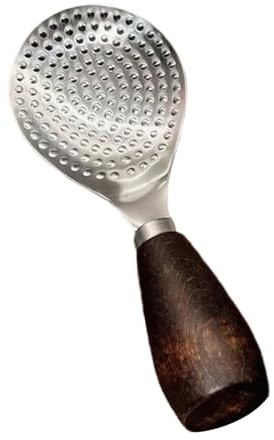 Rice Scooper-18 x 6,8 cm, rotonda in acciaio, manico in legno, non cucchiaio con manico resistente al calore, cucchiaio da riso per pentole Grain Home e ristorante