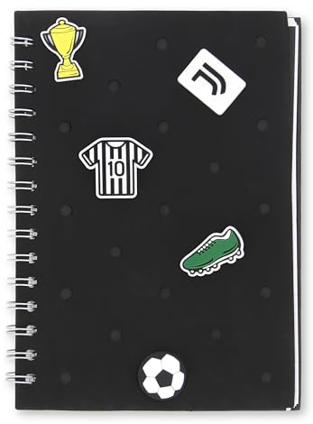 Juventus - Notebook con Patch, Quaderno a Quadretti, Prodotto Ufficiale