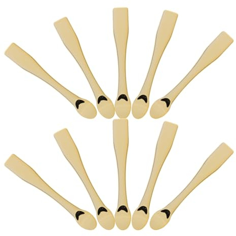 Homoyoyo 10 Pièces Cuillères à Crème Visage en Abs, Lot de 10 Pièces, Mini Spatules Dorées Réutilisables pour Masque Facial et Soins Peau, Outil D’extraction Cosmétique Léger et Facile à