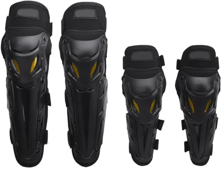 Generic Parastinchi per Ginocchia da Moto con Protezione per Gomiti - Design Ergonomico per Motocross, Corse in Bicicletta e Sci - Armatura Protettiva per Articolazioni - Attrezzatura Mimetica (BLACK)