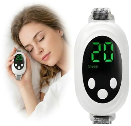 Dispositivo EMS para dormir, portátil con microcorrientes para relajarse | Suaves impulsos eléctricos para relajarse por la noche, intensidad ajustable y correa cómoda para el uso diario