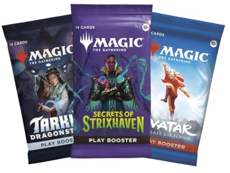 Magic The Gathering Play Booster Set – 3 boosters MTG anglais aléatoires à collectionner, ouvrir et jouer