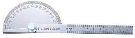 Goniometro da 180 gradi, goniometro regolabile, righello angolare in metallo, righello di misurazione in acciaio inox, righello per macchinista per la lavorazione del legno (tipo A)