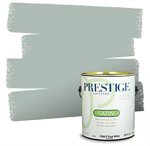 PRESTIGE Paints Interior Paint and Primer In One, 1-Gallon, Satin, Comparable Match of Sherwin Williams* Quietude*