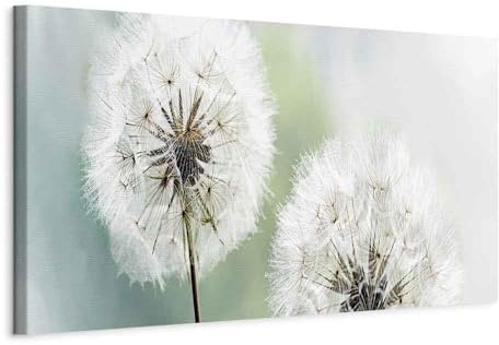 murando - Leinwandbild Blumen Natur Grau, 120x40 cm, 1-teilig, Schlafzimmer | Hochwertige Leinwand, sofort aufhängbar, ideal fürs Wohn- oder Schlafzimmer, wasserfest und lichtecht, langlebig, stilvoll