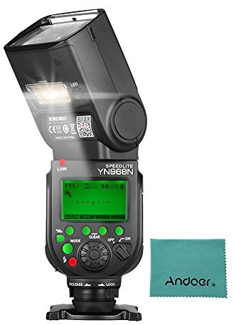 YONGNUO YN968N II Wireless TTL Flash Speedlite 1/8000s HSS Built-in LED Light 5600K for Nikon DSLR Cameras Compatible with YN622N YN560 Wireless System