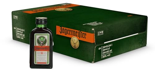 JÄGERMEISTER Licor de Hierbas Pack 24 x 40 ml, 35% Vol | Con 56 Hierbas Naturales.