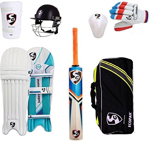 SG Multicolor Wirtschaft Cricket Set Voller Größe (Senior) mit Helm Cricket Kit