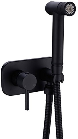TRUSTMI Kit di rubinetti per spruzzatore di bidet caldo e freddo con montaggio a parete, Nero opaco 1