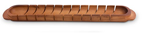 Acacia Wood Avignon Baguette Slotted Cutting Guides Mitered Bread Board by Arthur Court 26.5 inch Long