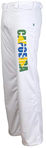 Jl Deporte Auténtico Capoeira Los Hombres Brasileños Artes Marciales Pantalones ('Capoeira' Imprimir Junto A La Pierna) - M