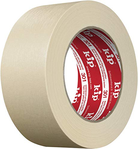 kip Feinkrepp 301-48 natur, 48mm x 50m | Malerkrepp, Abklebeband, scharfe Kanten, Streichen & Lackieren, Kreppband