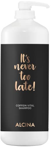 ALCINA It`s never too late Coffein Vital Shampoo, 1 x 1250 ml - für dünner werdendes oder zu Haarausfall neigendes Haar