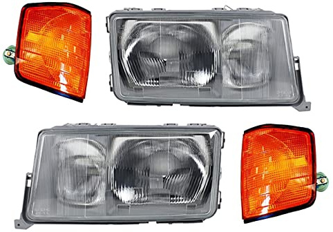 Johns, Juego de faros delanteros para Mercedes W201, intermitentes, H4/H3 li. re. 190 82 hasta 93
