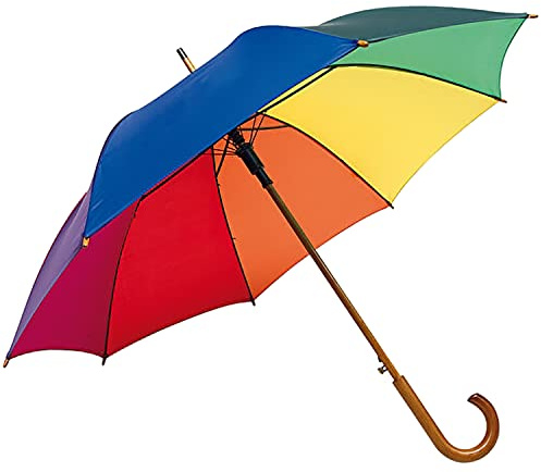 giffits Stockschirm Regenbogenfarben Ø 103 cm 89 cm lang Automatik CSD Pride Love Schirm Regenschirm