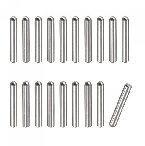sourcing map 50Stk Spannstifte 304 Edelstahl Rund Flach Holz Stützregale Befestigung 2.6x14mm