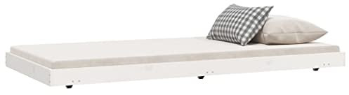vidaXL Dagbädd vit 75x190 cm massivt furu, sängstomme, träsäng, plattformssäng, sängstommar, träsängar, plattformssängar, säng, sängar, träsäng