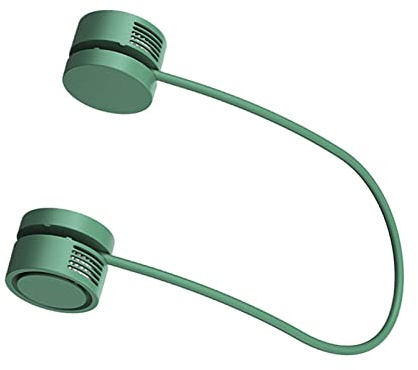 Fdit Ventilatore da Collo a Mani Libere, Ventilatore da Collo Portatile in ABS per Ufficio (Verde)