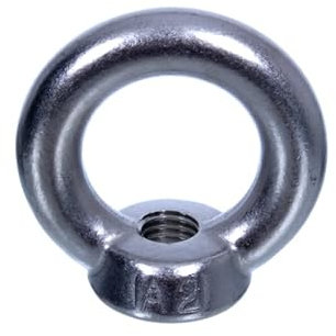 NAJDER Lot de 5 Écrous à Anneau Bague M6, Écrou à œil Femelle, Anneau de Levage en Acier Inoxydable A2 AISI 304, DIN 582 pour Bricolage Construction Levage de Poids